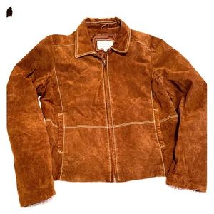 Suede leather brown jacket